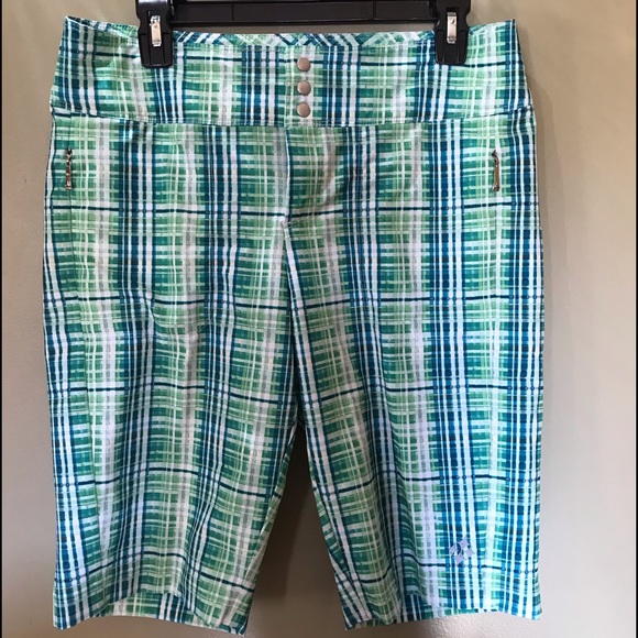 green plaid golf pants